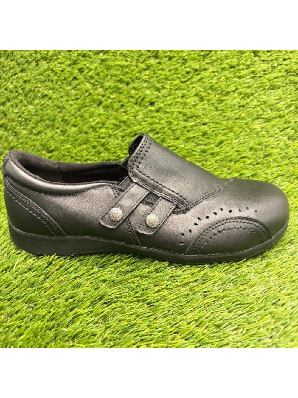 Rockport Daisey Womens Size 9.5 Black Leather Safety Toe Work Slip On Shoes